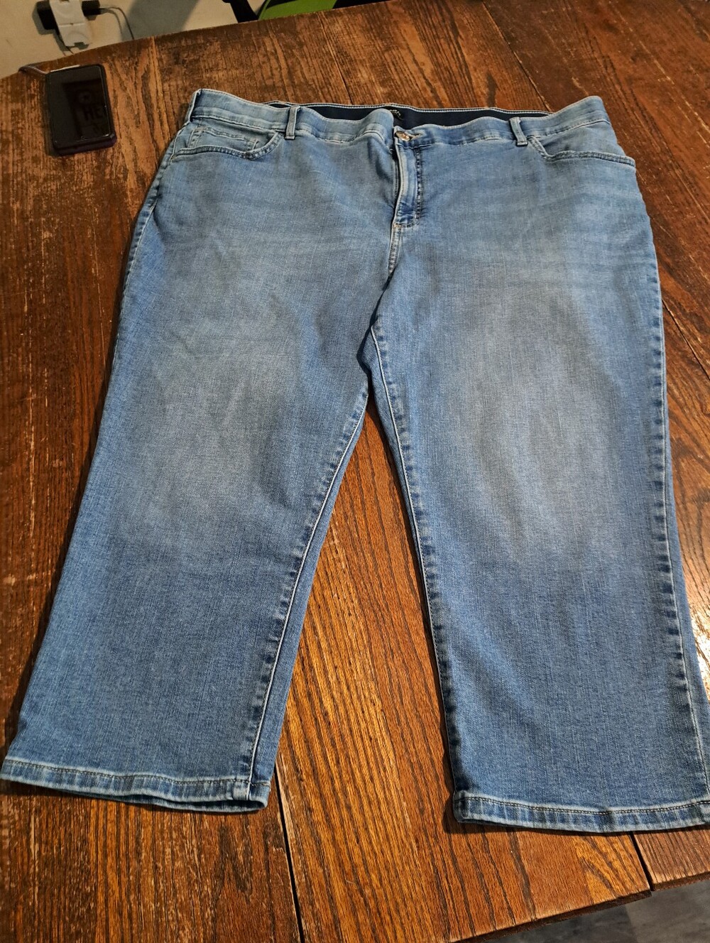 Lee Plus Flex Motion Regular Fit Blue Jean Denim Capri Skimmers Pants 24W Med